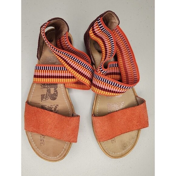 SOREL Ella Orange Fall Multicolor Strappy Sandals Crisscross Womens Size 7 EU 38 - Picture 8 of 10
